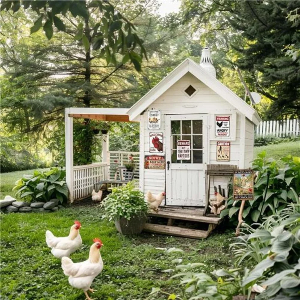 Chicken Signs for Coop Funny Outdoor Farm Decor Chicken Coop Signs Welcome to